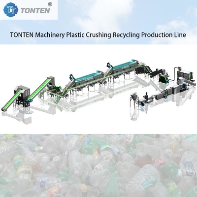 Plastic PET flessen recycling plant Breekmachine Wassen Productielijn 80kw