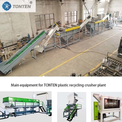 Productielijn voor het versnipperen van afvalstoffen van kunststof, wassen van afvalstoffen, recycling van kunststoffen, PP-PE