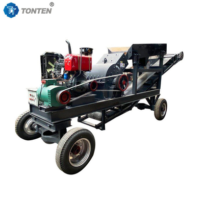 Kleine mobiele hamercrusher Mini steencrusher machine met transportband