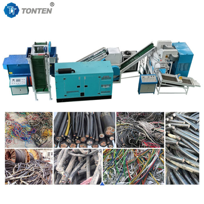 Gecoate kabels strookgranulator machine koperdraad recycling lijn