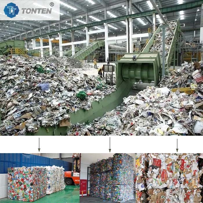 Fabriek voor het recyclen en sorteren van huishoudelijk afval voor keukenverpakkingsafval
