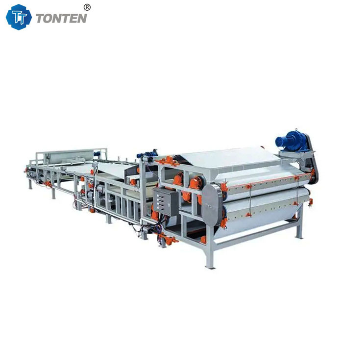 Geïntegreerde concentratie van slib ontwatering gordel Filter pers Vaste vloeistof scheiding